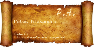 Petes Alexandra névjegykártya